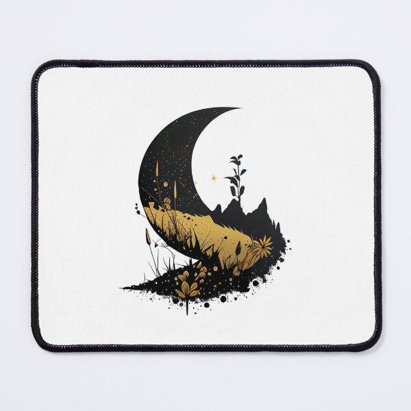 Item preview, Black and Gold Crescent Landscape designed and sold by ShadowAndSlate.