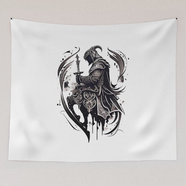 Item preview, Medieval Knight Sketch in Black Ink designed and sold by ShadowAndSlate.