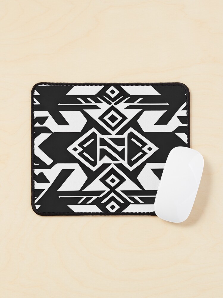 Thumbnail 1 of 5, Mouse Pad, Black and white Aztec pattern designed and sold by RuiFernandes.