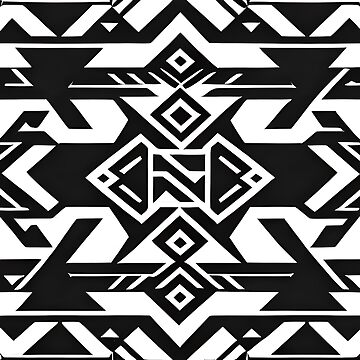 Artwork thumbnail, Black and white Aztec pattern by Rui Fernandes