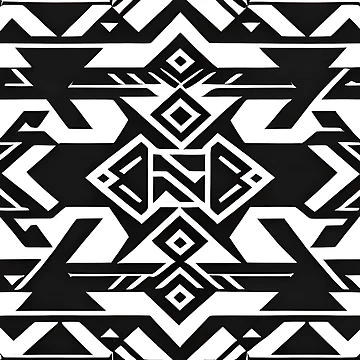 Artwork thumbnail, Black and white Aztec pattern by Rui Fernandes