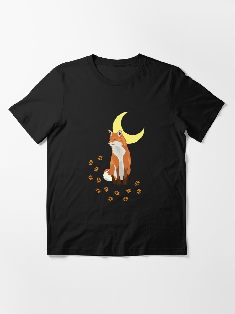 Wild Fox & Paw Beneath A Moon Wildlife T-Shirt & Gifts For Fox Lover |  Essential T-Shirt