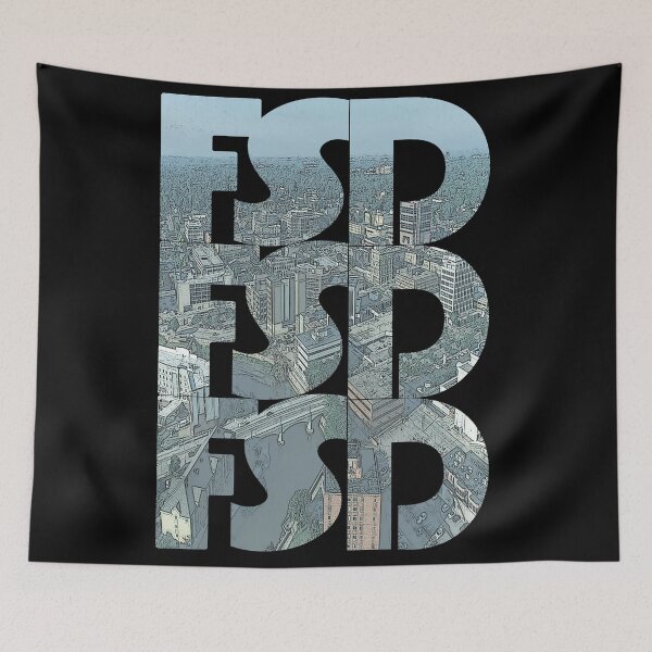 Item preview, Sioux Falls, South Dakota FSD Cityscape Repeating Pattern designed and sold by CrabbyLobster.