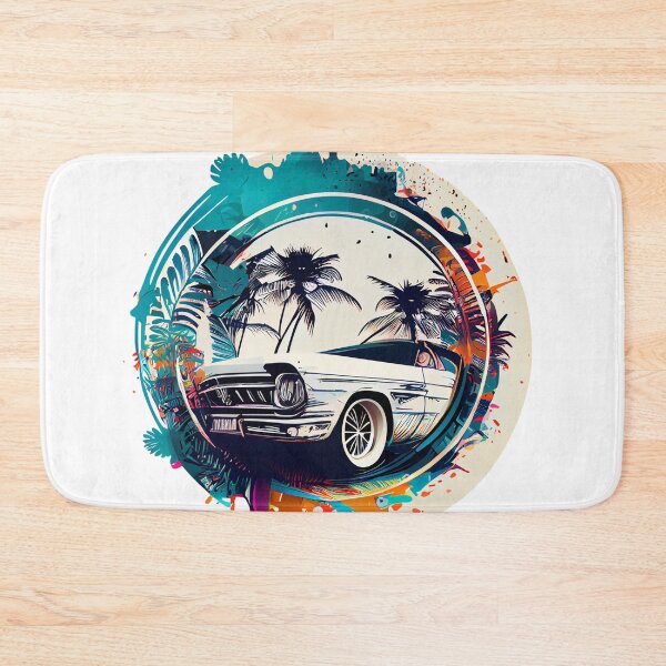 Item preview, Tropical White Classic Vintage Car designed and sold by ShadowAndSlate.