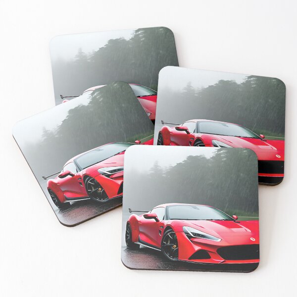 Item preview, red sports car in the rain designed and sold by redstar-design.