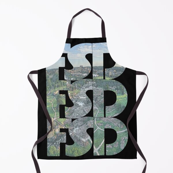 Item preview, Sioux Falls, South Dakota FSD Falls Cityscape Repeating Pattern designed and sold by CrabbyLobster.