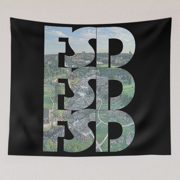 Item preview, Sioux Falls, South Dakota FSD Falls Cityscape Repeating Pattern designed and sold by CrabbyLobster.