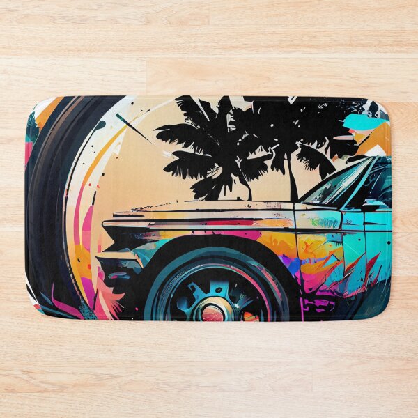 Item preview, Classic Car in Vintage Wheel with Paint Splatter designed and sold by ShadowAndSlate.