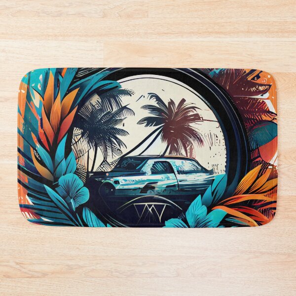 Item preview, Classic Car in Vintage Floral Wheel with Bright Colors designed and sold by ShadowAndSlate.