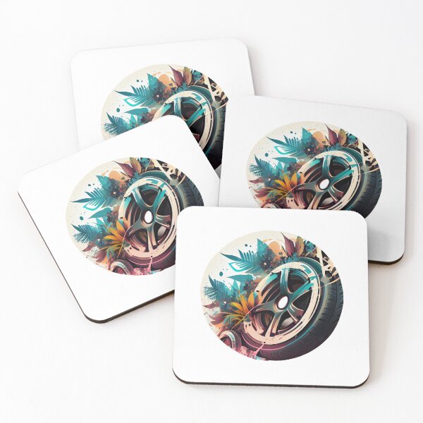 Item preview, Car Tyre on a Tropical Background designed and sold by ShadowAndSlate.