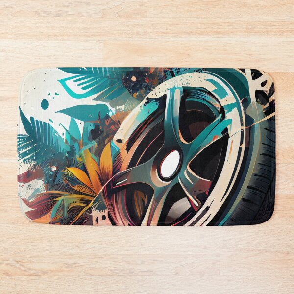 Item preview, Car Tyre on a Tropical Background designed and sold by ShadowAndSlate.
