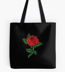 Rose Patch Black Tote Bag