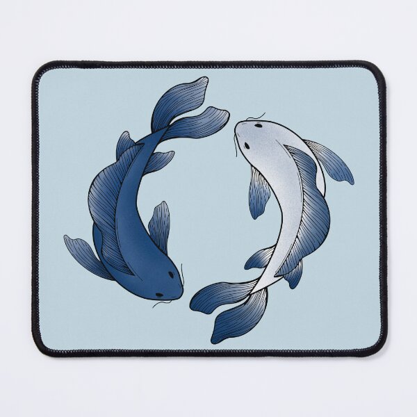 Item preview, koi fish - blue and white designed and sold by Kiniusia.