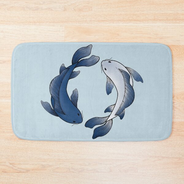 Item preview, koi fish - blue and white designed and sold by Kiniusia.