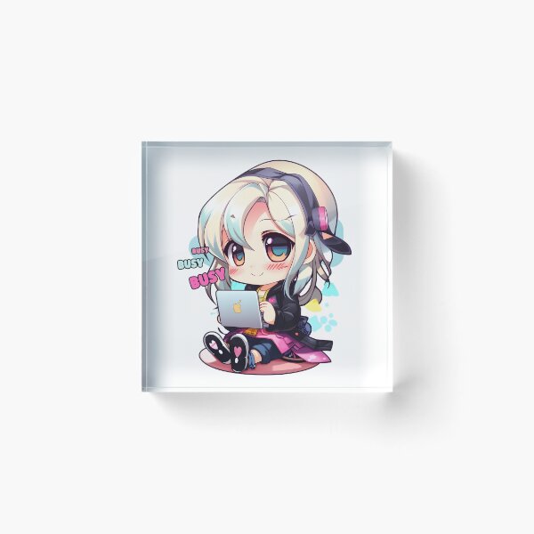 Item preview, Cute Kawaii Girl Busy on Keyboard with Headset designed and sold by lazarus93.