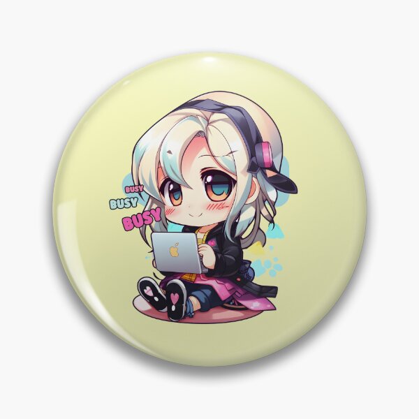 Item preview, Cute Kawaii Girl Busy on Keyboard with Headset designed and sold by lazarus93.