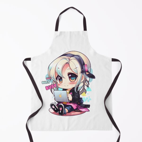 Item preview, Cute Kawaii Girl Busy on Keyboard with Headset designed and sold by lazarus93.