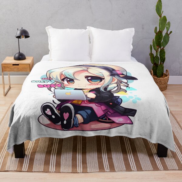 Item preview, Cute Kawaii Girl Busy on Keyboard with Headset designed and sold by lazarus93.
