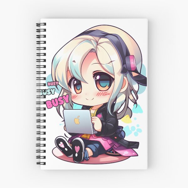 Item preview, Cute Kawaii Girl Busy on Keyboard with Headset designed and sold by lazarus93.