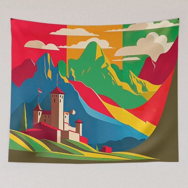 Item preview, Castle by the Alps designed and sold by midjourneyarts.