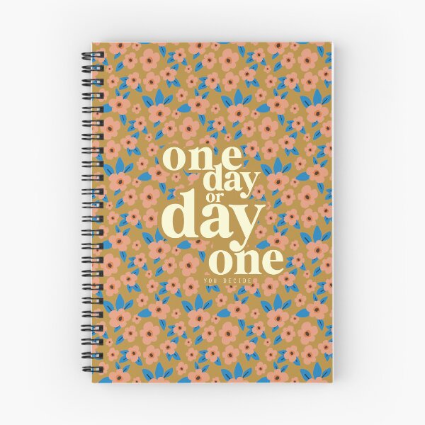 Item preview, One day or Day one -You decide Motivation Typography with Boho Floral pattern background designed and sold by MinkkiDraws.