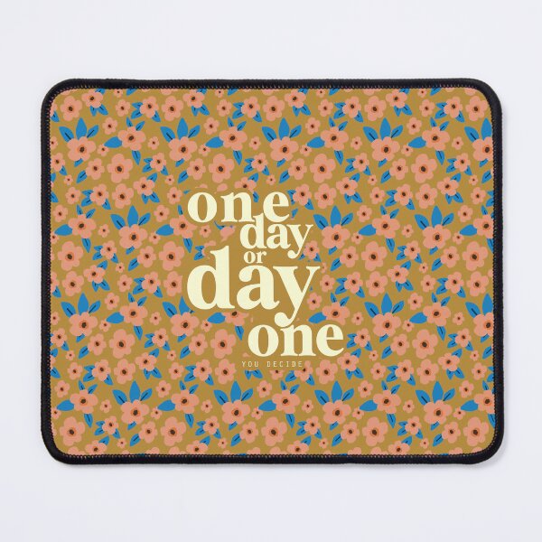 Item preview, One day or Day one -You decide Motivation Typography with Boho Floral pattern background designed and sold by MinkkiDraws.
