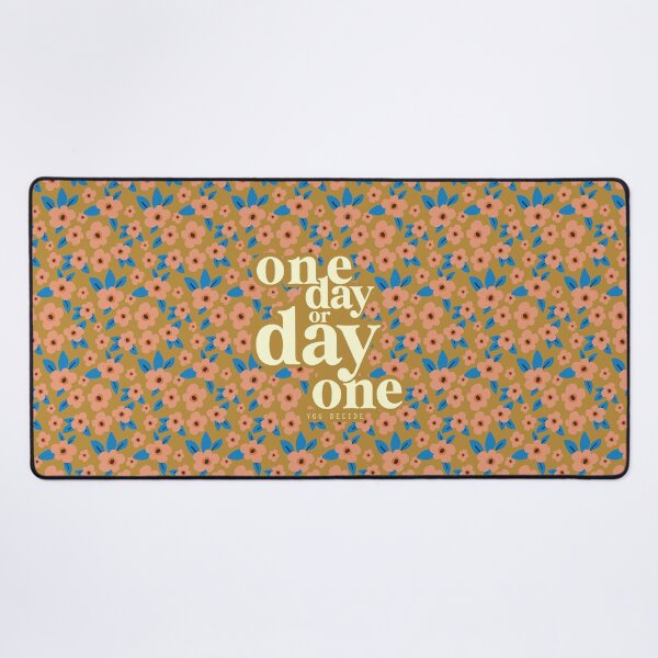Item preview, One day or Day one -You decide Motivation Typography with Boho Floral pattern background designed and sold by MinkkiDraws.