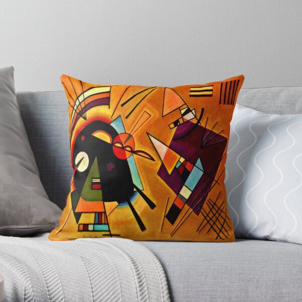 Wassily Kandinsky 'Black and Violet' | Kandinsky Abstract Cubism Throw Pillow