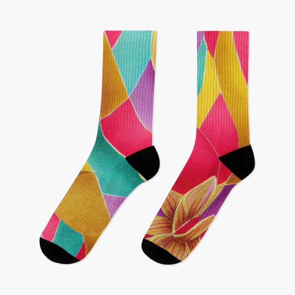 Item preview, Wavy colouful pattern with an abstract flower designed and sold by EmeraldeaArt.