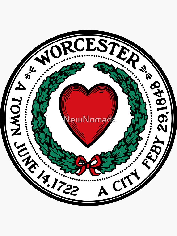 Thumbnail 3 of 3, Sticker, Worcester Massachusetts, Vintage City Seal of Worcester Mass. designed and sold by NewNomads.