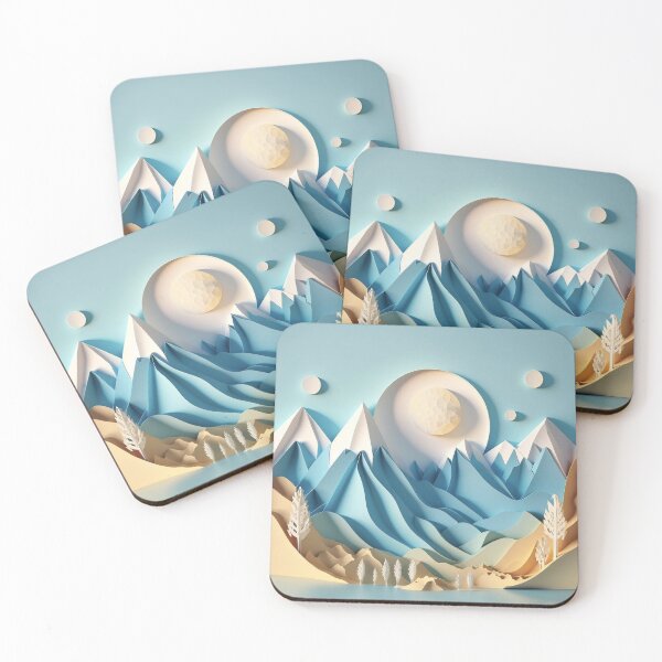 Item preview, Paper Art Style | Mountain Landscapes designed and sold by SimoneAI.
