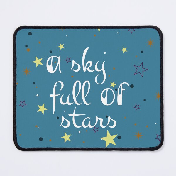 Item preview, a sky full of stars, blue, white and yellow star design with lettering designed and sold by SabinArt.