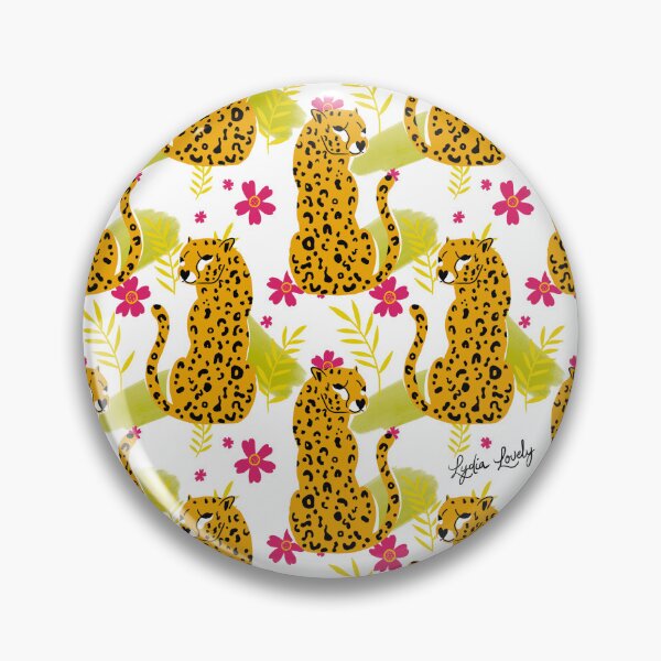 Artikelvorschau, Jaguar looking back pattern teal- white background entworfen und verkauft von Studio Lydia  Lovely.