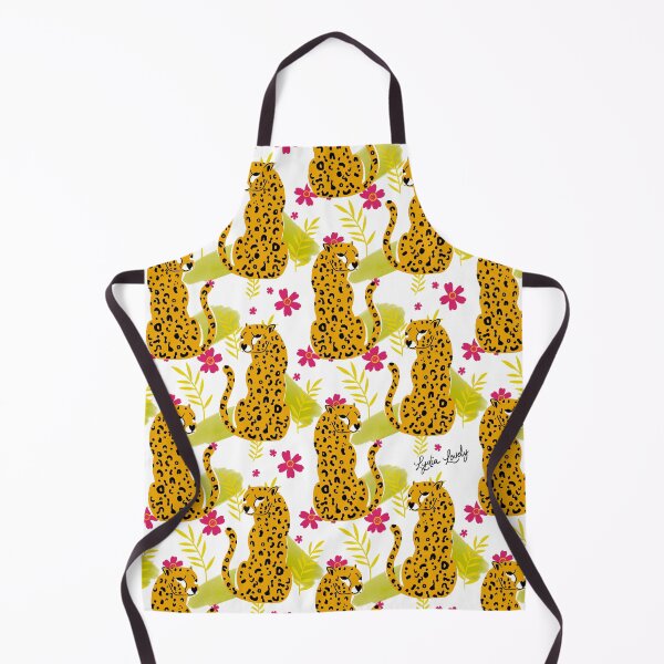 Artikelvorschau, Jaguar looking back pattern teal- white background entworfen und verkauft von Studio Lydia  Lovely.
