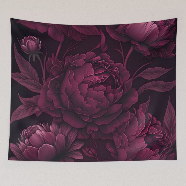Item preview, Dark purple peonies designed and sold by The Graphic Letters.