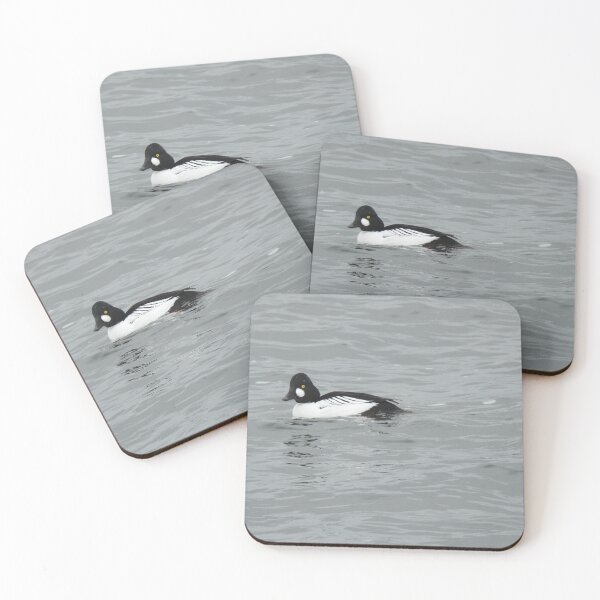 Item preview, Male Goldeneye duck swimming in lagoon designed and sold by TwistedClassics.