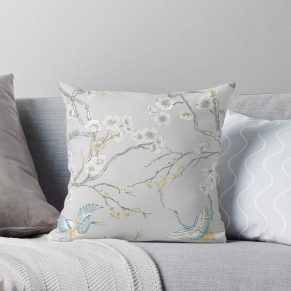 Item preview, Sublime Japan Blue & Grey Floral Vintage Floral Leaves Botanical Illustration Pattern designed and sold by WearWolfDesigns.