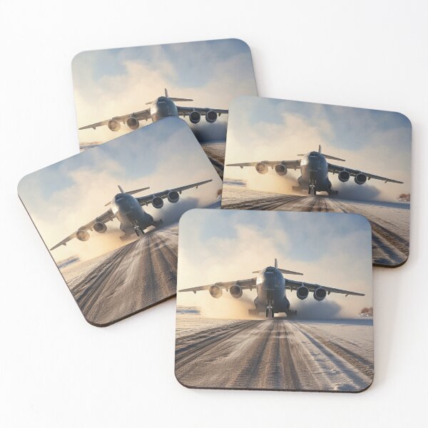 Item preview, Large Transport Airplane Taking Off From an Icy Surface, AI Generated designed and sold by AirbornePrints.