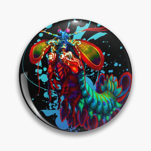 Item preview, Rainbow Peacock Mantis Shrimp Blue Splash designed and sold by OtillieArt.