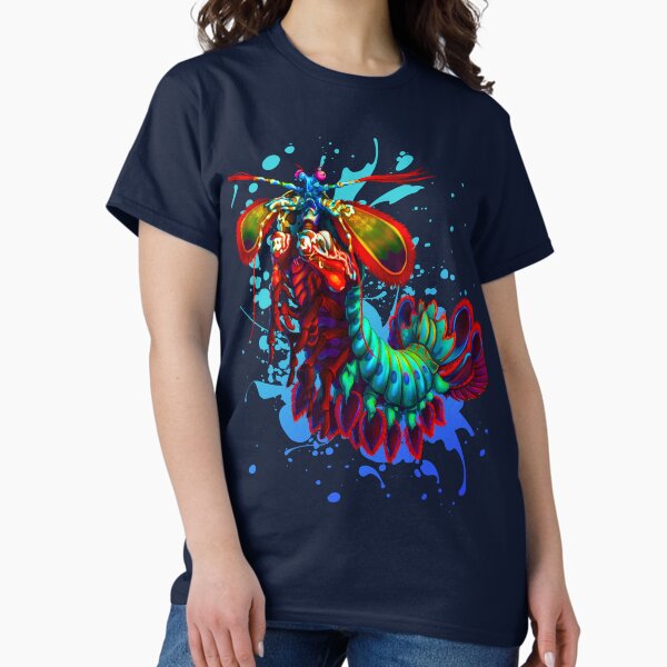 Item preview, Rainbow Peacock Mantis Shrimp Blue Splash designed and sold by OtillieArt.