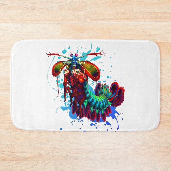 Item preview, Rainbow Peacock Mantis Shrimp Blue Splash designed and sold by OtillieArt.