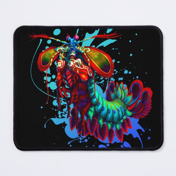 Item preview, Rainbow Peacock Mantis Shrimp Blue Splash designed and sold by OtillieArt.