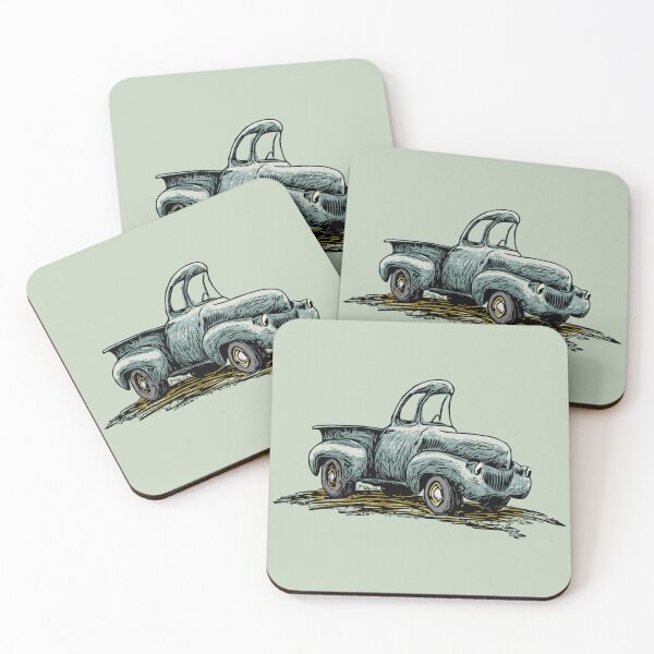 Item preview, Classic green truck in cartoon style designed and sold by Glenn Mueller.