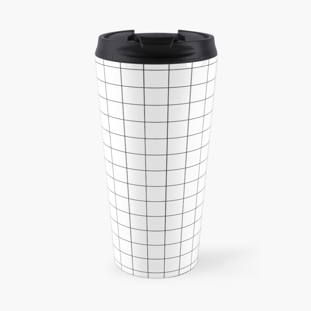 Black Grid Travel Mug