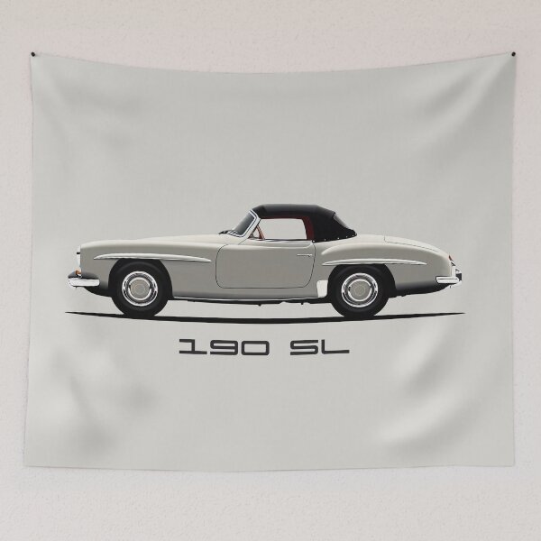 Item preview, Mercedes 190 SL 1959 Vintage Illustration designed and sold by blackdogshop.