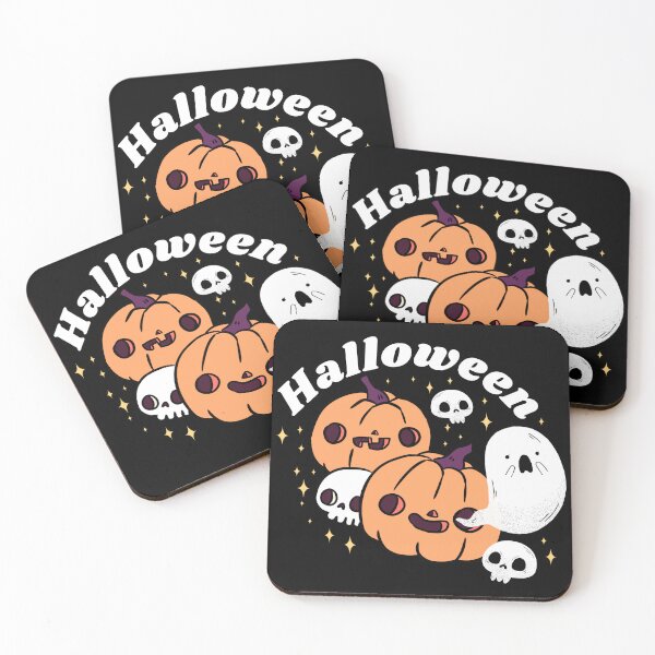 Item preview, Halloween fun pumpkins and skulls and a cute ghost  designed and sold by Yarafantasyart.