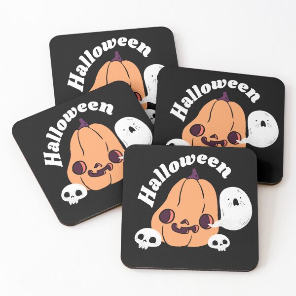 Item preview, Halloween fun pumpkin and skulls and a cute ghost  designed and sold by Yarafantasyart.