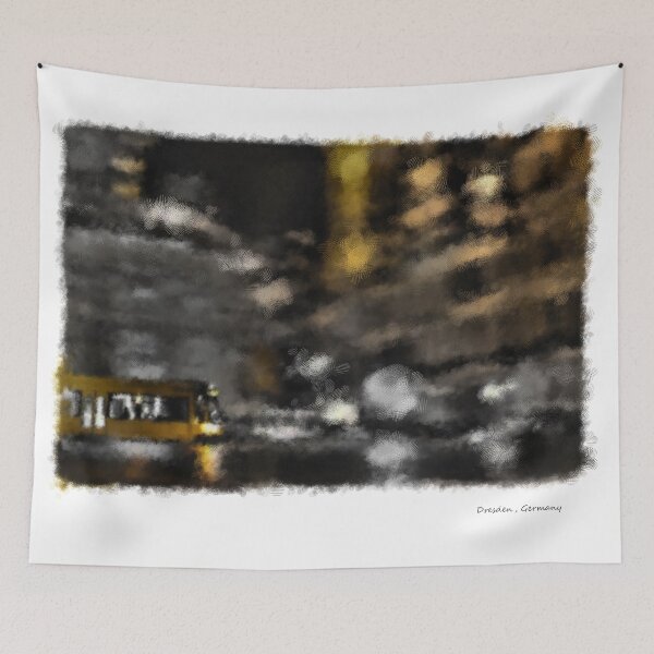 Item preview, Tram At Night, Dresden, Germany designed and sold by rogue-robot.