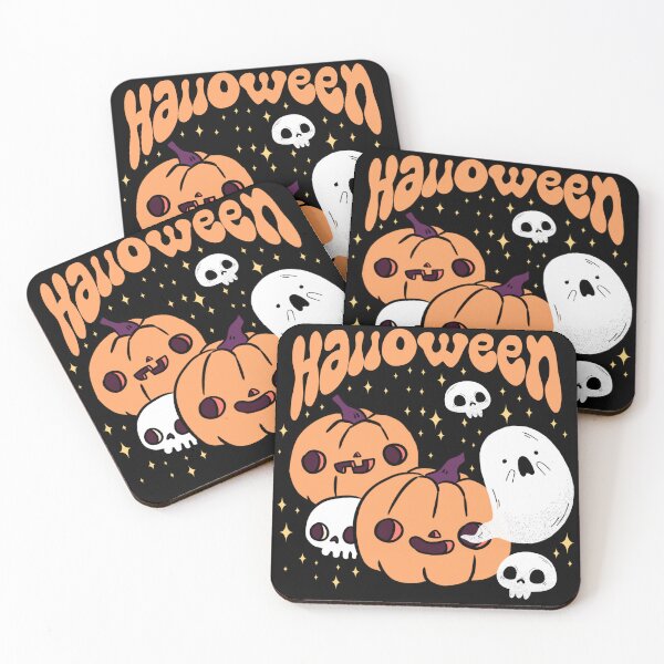 Item preview, Halloween fun pumpkins and skulls and a cute ghost  designed and sold by Yarafantasyart.