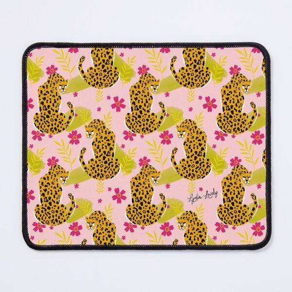 Item preview, Jaguar looking back pattern yellow- pink background designed and sold by Studio Lydia Lovely.